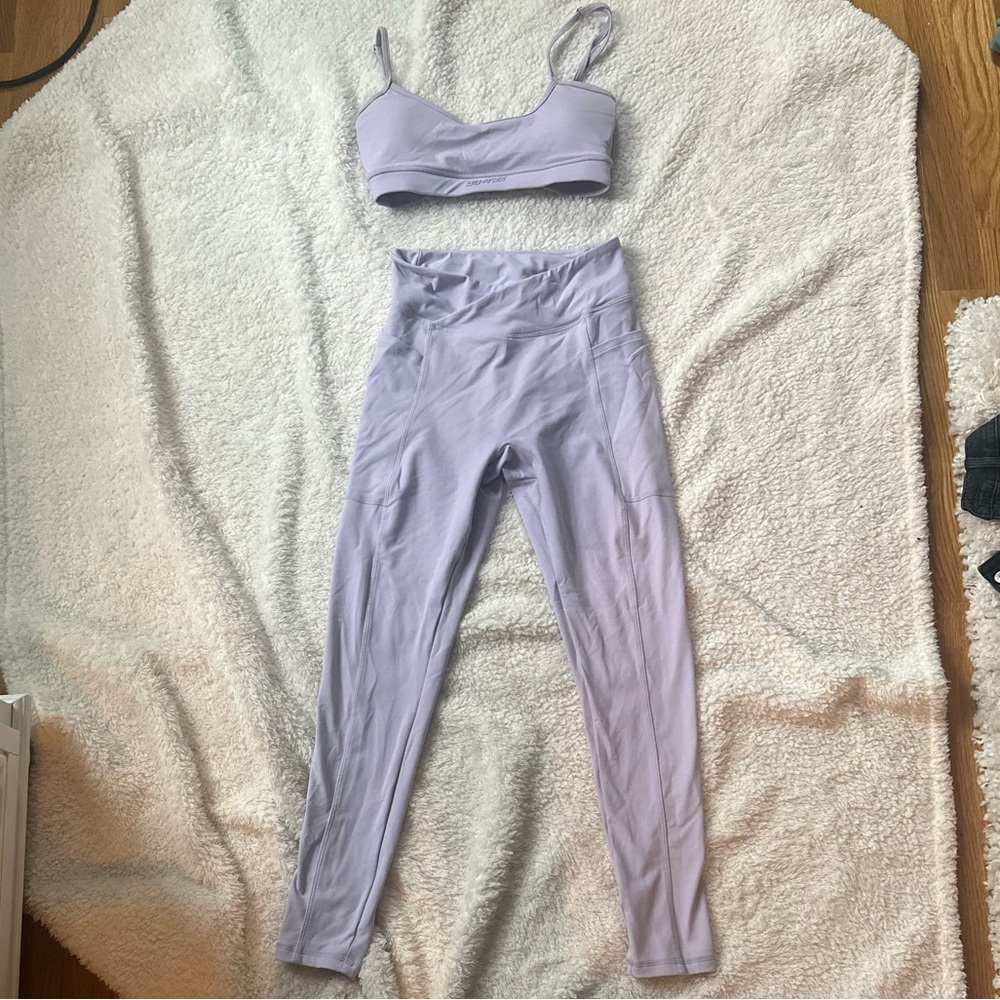 Lavender Sports Bra and Leggings Set From Bo+Tee